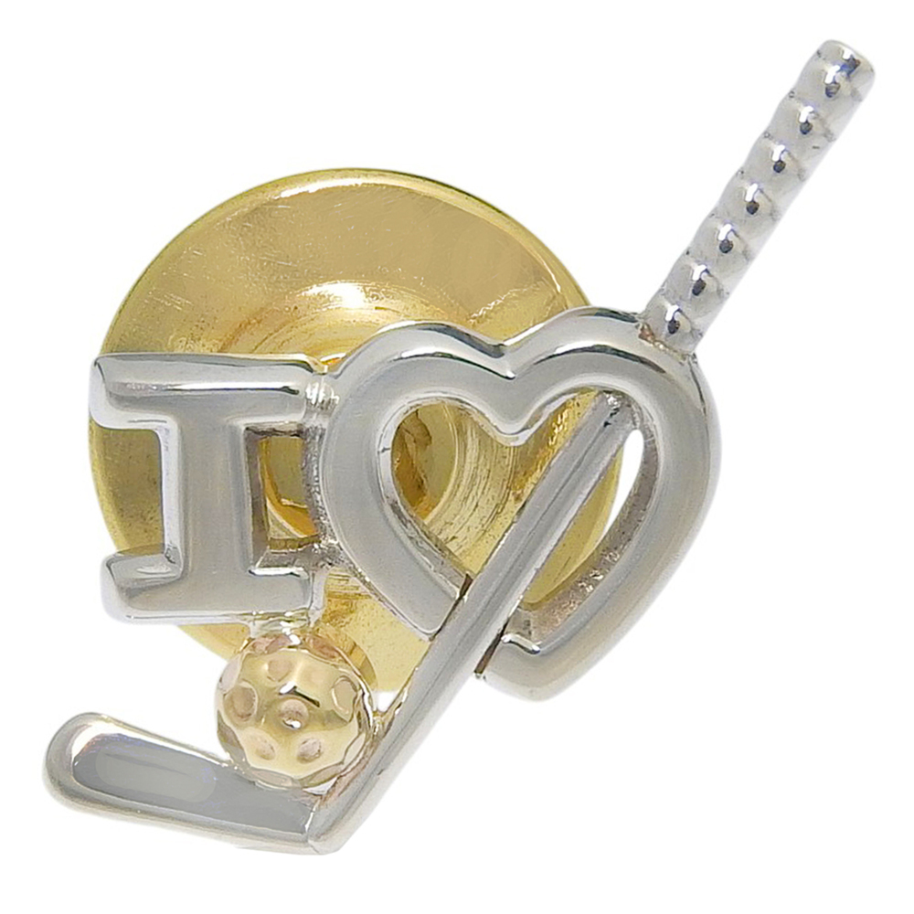 Tiffany & Co. I LOVE Golf Tie Pin, Sterling Silver 925, GOLF, Unisex